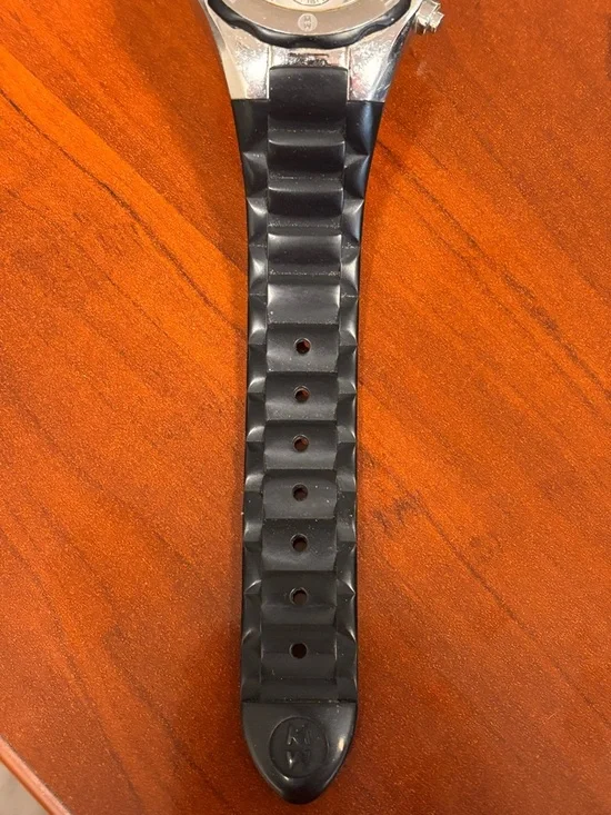 Michele Silver Dial Chronograph Bracelet Watch with Black Strap - Picture 5 of 6